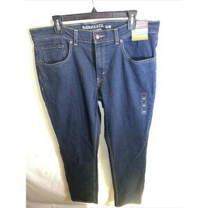 Roebuck & Co. Men’s Straight Jeans Size 36x32 Slim Dark Blue Vtg Streetwear NWT